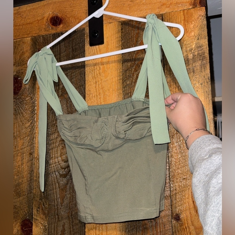 Green Tie-Strap Top